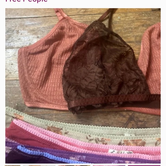 FP Intimately Eggplant Picot Bikini Brief Mesh Panty XL - Picture 7 of 9